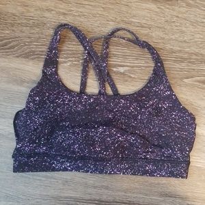 Gently worn purple space Lululemon energy bra